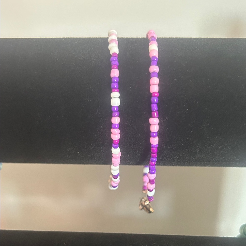 Pink and Purple Beaded Bracelet